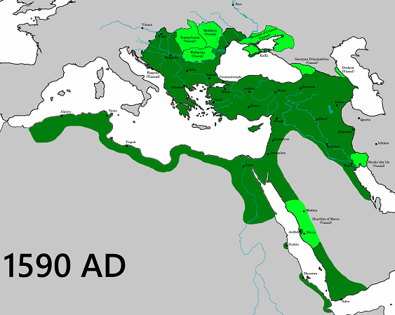 Ilustrasi Wilayah kekuasaan Kekhalifahan Ottoman (dok: Wikipedia)
