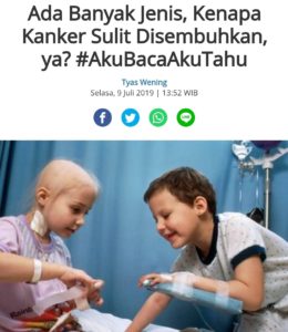 Judul berita terkait kanker di beberapa media online di Indonesia (dok: Kompas.com dan Liputan6.com)