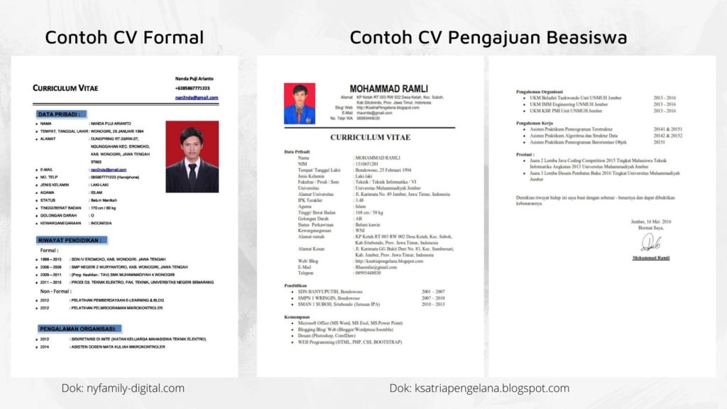 Contoh CV Formal Traditional