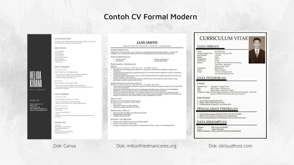 Contoh CV Formal Modern