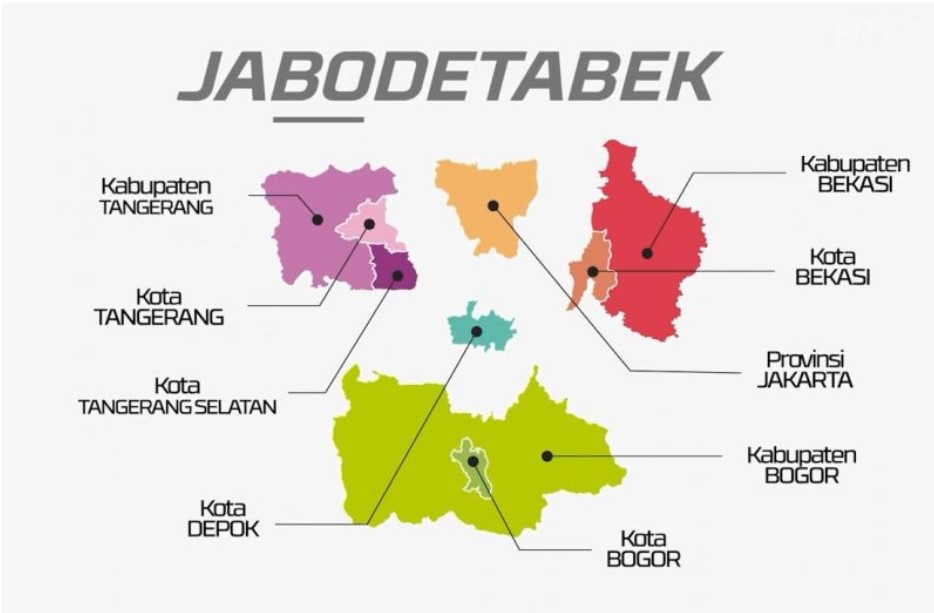 Wilayah dan tata ruang Peta Jabodetabek 