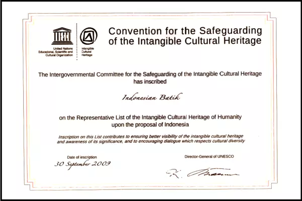 sertifikat sejarah batik di indonesia