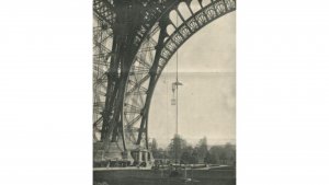 Pada 1904, Eiffel menjatuhkan sebuah silinder melalui kabel (Foto: Scientific American 1904)