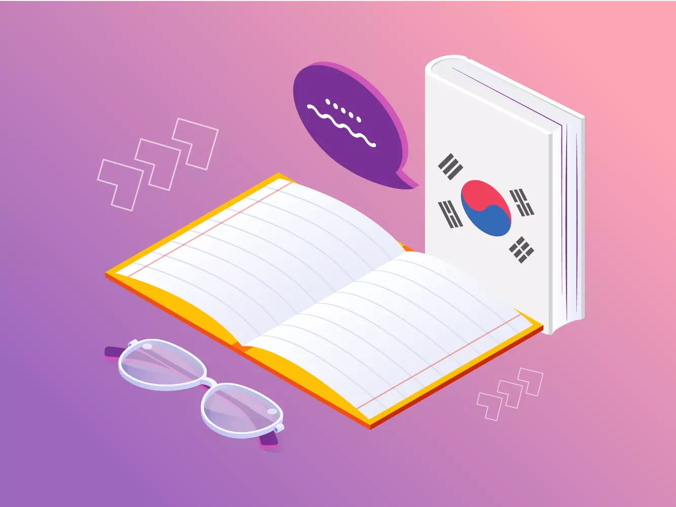 Ilustrasi belajar bahasa Korea