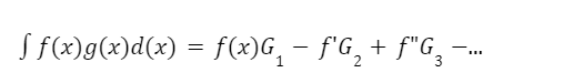 bentuk integral parsial adalah integralf(x)g(x)d(x)=f(x)G1-f'G2+f"G3-...