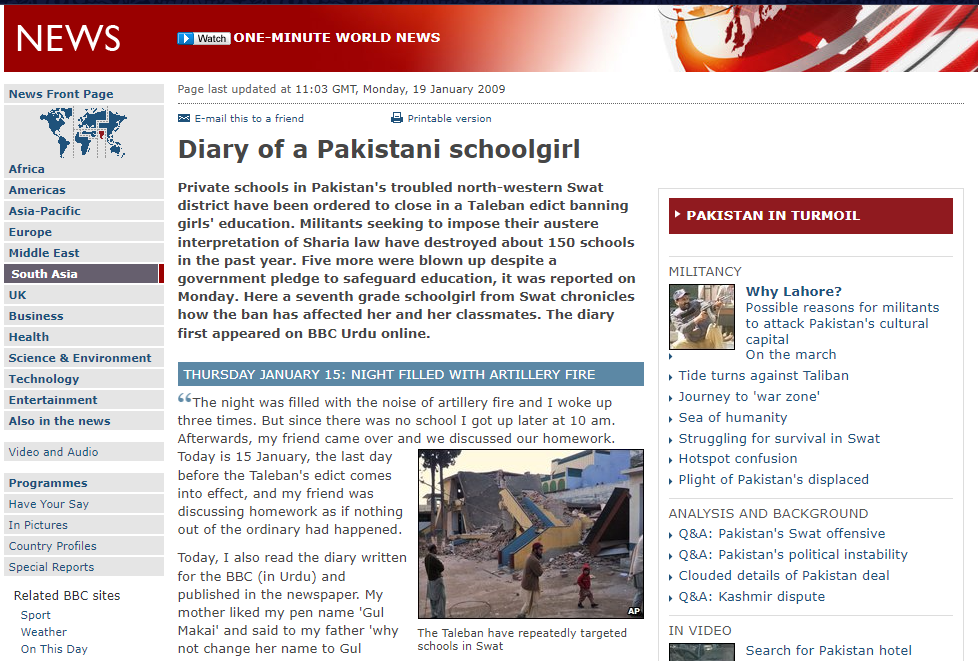 Diary of a Pakistani Schoolgirl