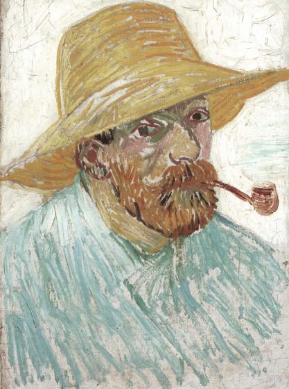 Lukisan "Self-Portrait with Straw Hat" (1887)