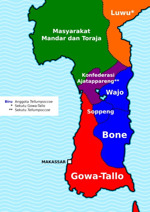 Peta kerajaan Gowa Tallo (dok. Wikimedia Commons)
