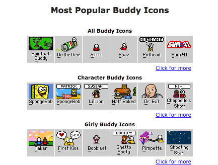 Buddy Icons di aplikasi AOL (dok. Reddit)