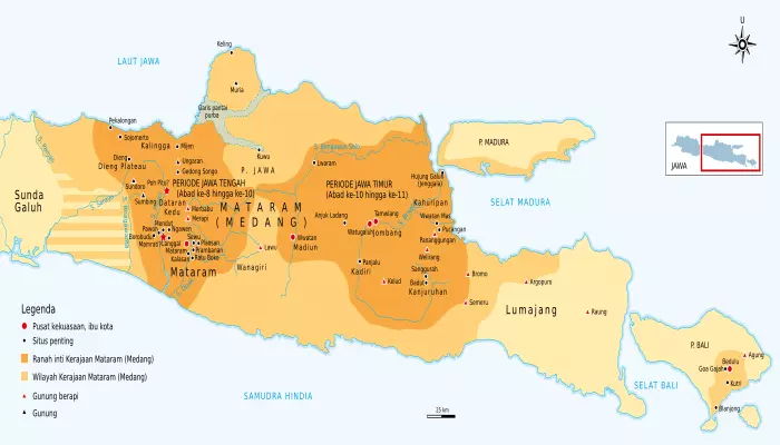 Peta Wilayah Kerajaan Medang Kamulan.