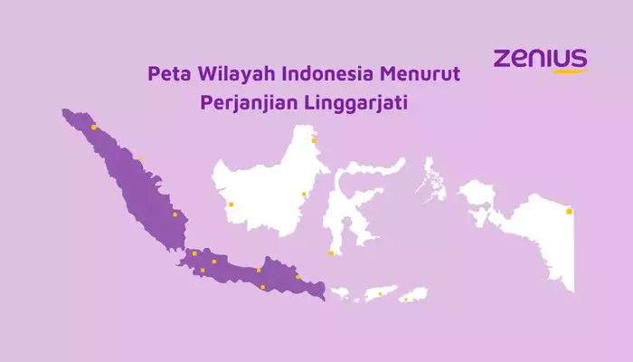 Peta wilayah Indonesia menurut Perjanjian Linggarjati.