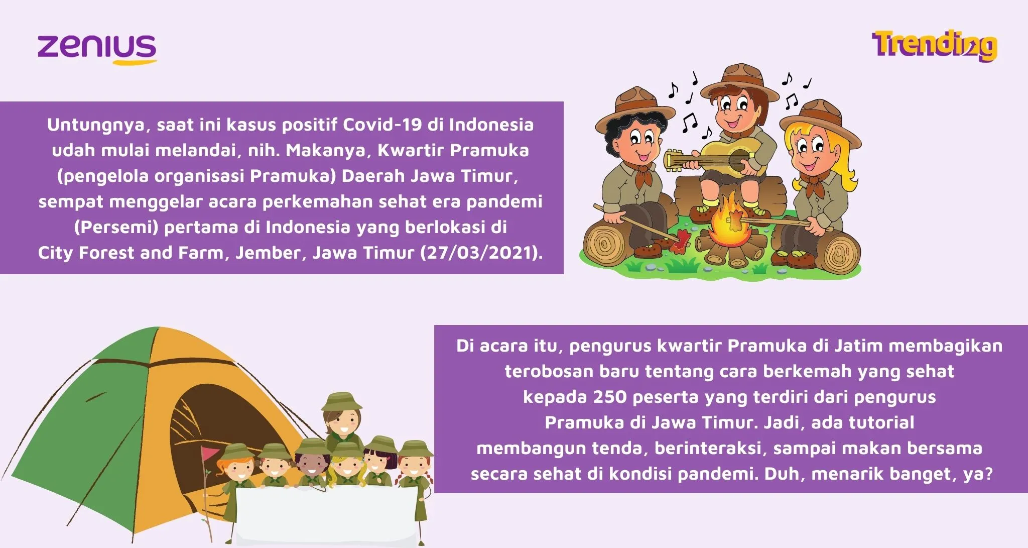 Acara perkemahan sehat era pandemi (Persemi) di Jawa Timur (Arsip Zenius)
