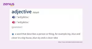 Arti kata “adjective” menurut Oxford Learner's Dictionaries Zenius Education