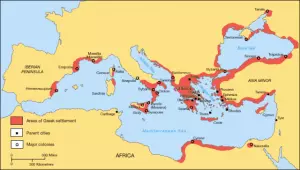 Polis-polis Yunani Kuno di pinggiran pantai Mediterania.
