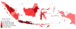 (Peta persebaran kasus Covid-19 di Indonesia pada 25 April 2022)