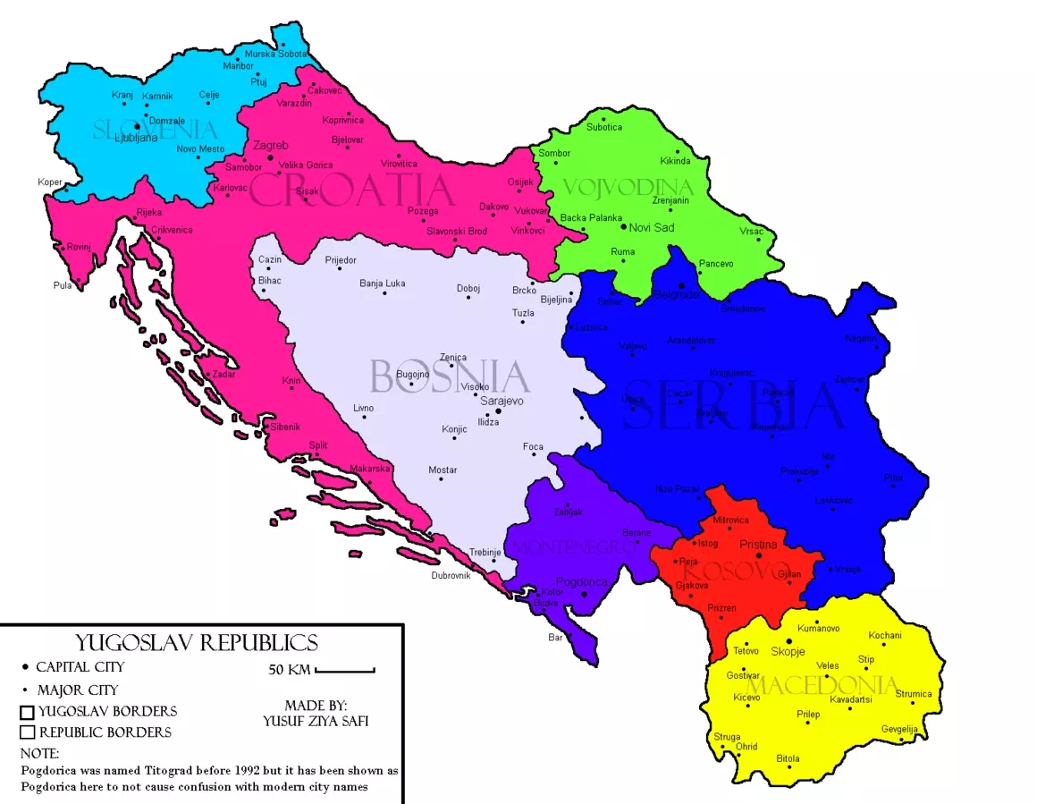 persebaran peta yugoslavia