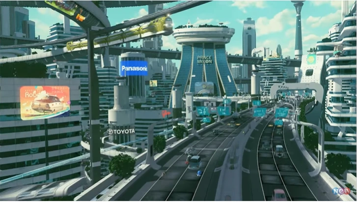 kota masa depan yang digambarkan film Doraemon