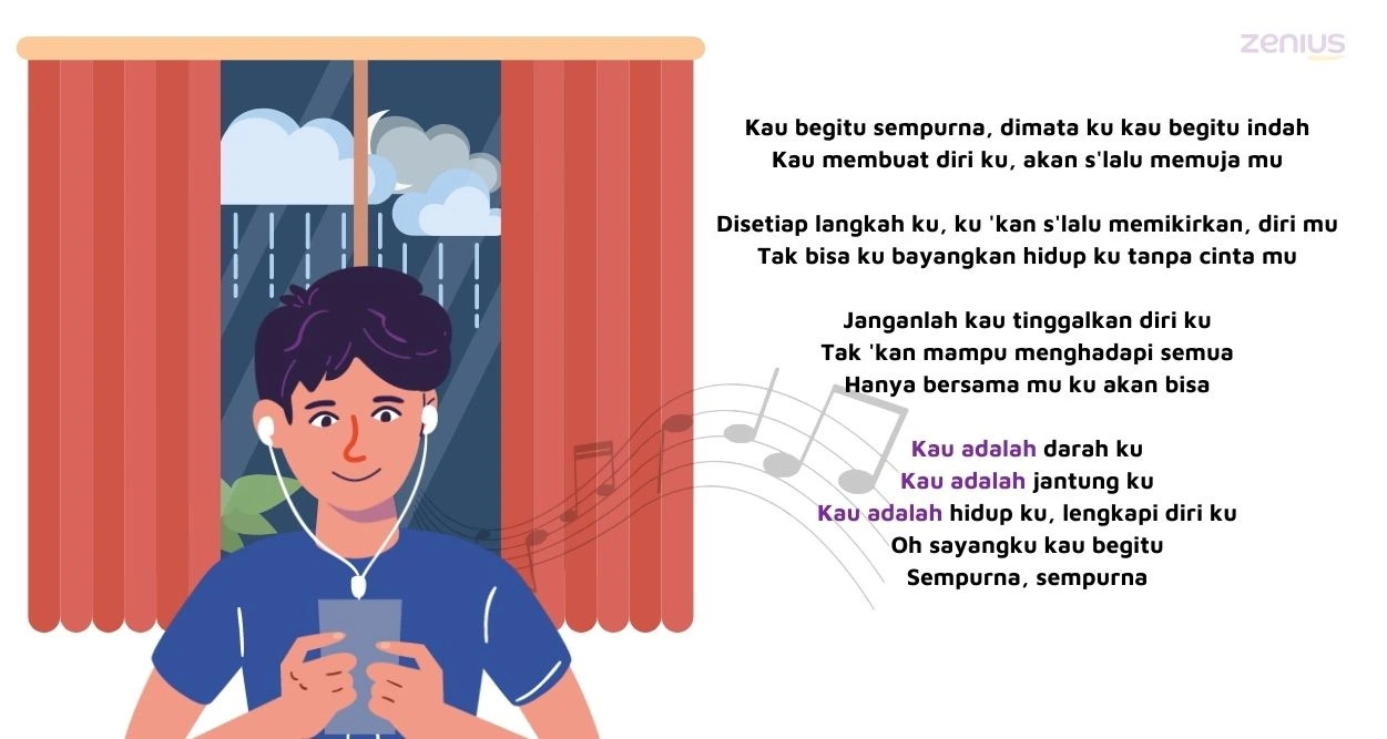 Contoh majas repetisi pada lagu populer Indonesia.