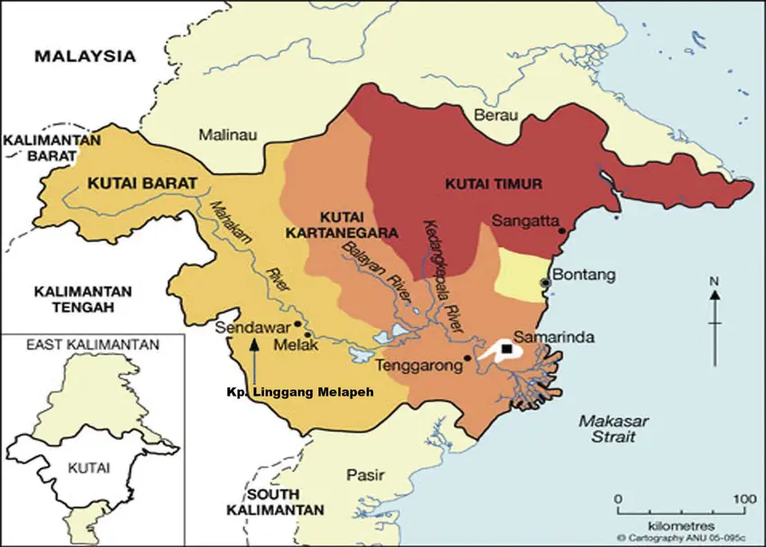 Peta Kerajaan Kutai.