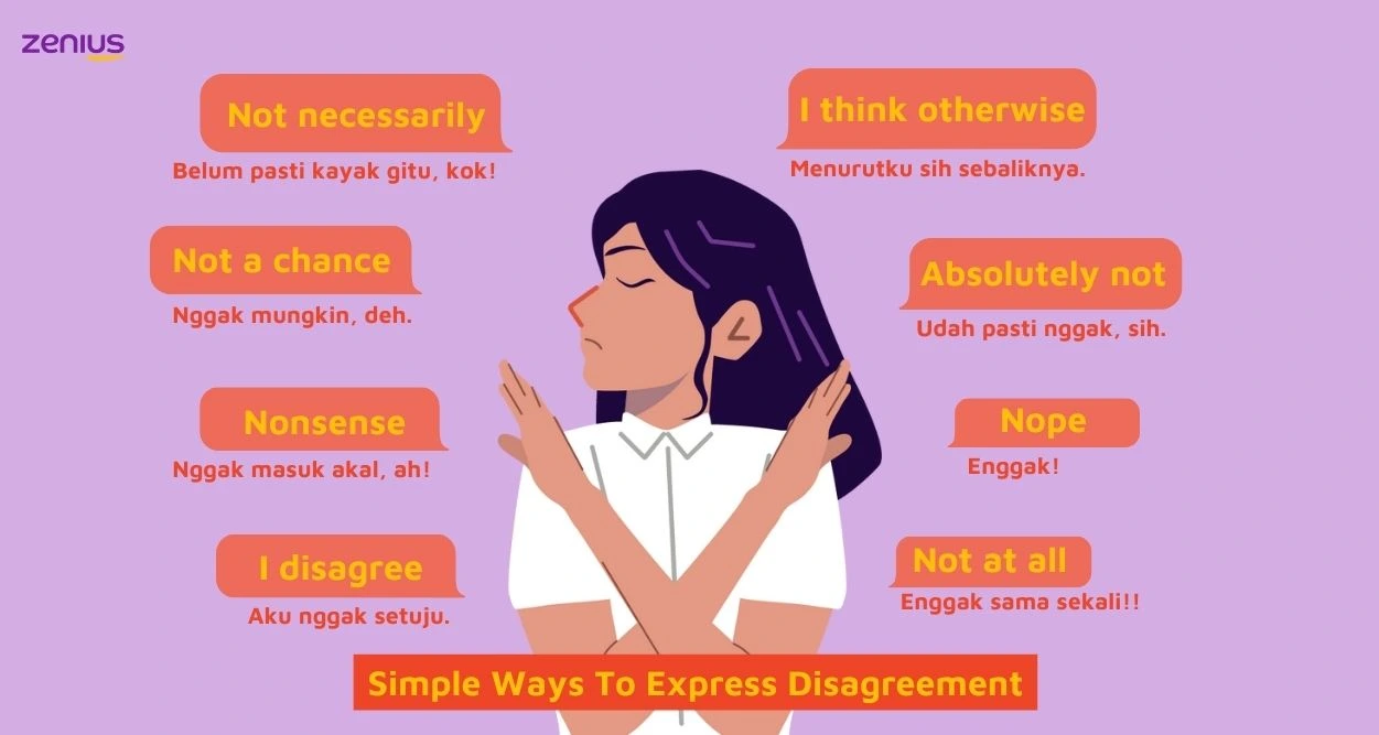 Simple ways to express disagreement. 