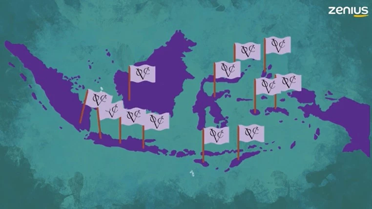 Ilustrasi kongsi dagang VOC yang menguasai Nusantara.